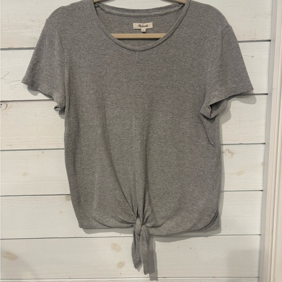 Madewell Gray Knot Front Tee shirt Size Small. - Picture 6 of 10